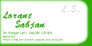 lorant sabjan business card
