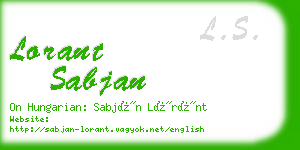 lorant sabjan business card